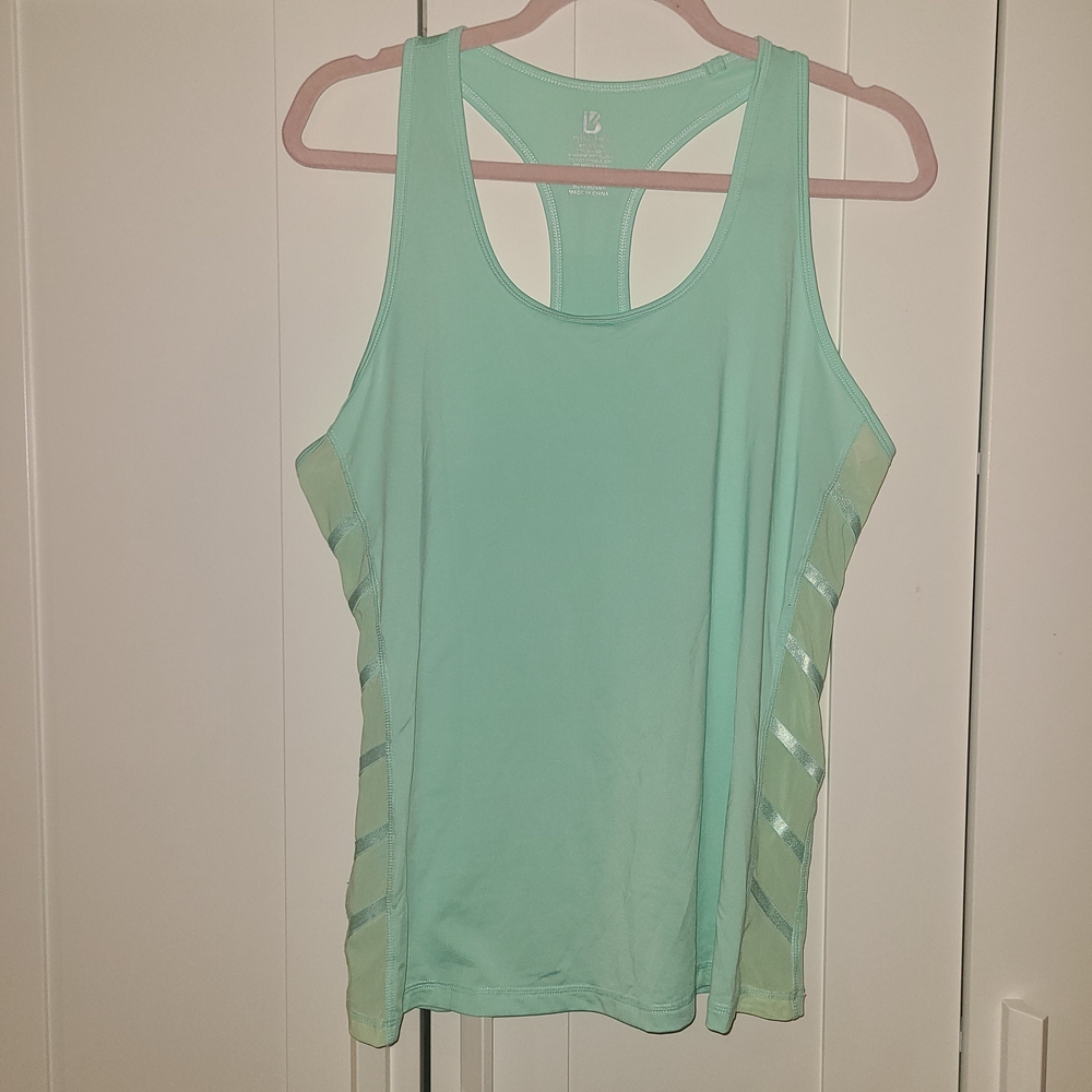 NWOT BuffBunny Mint Green Tank Top With Mesh Detail XL